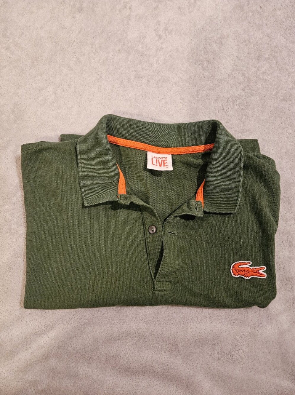 Lacoste L!VE Men’s Olive Green Polo Shirt – Size 6 (Large)